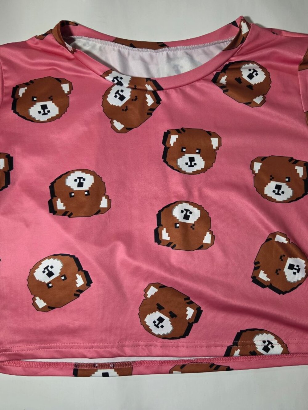 Pink bear Crop Tee